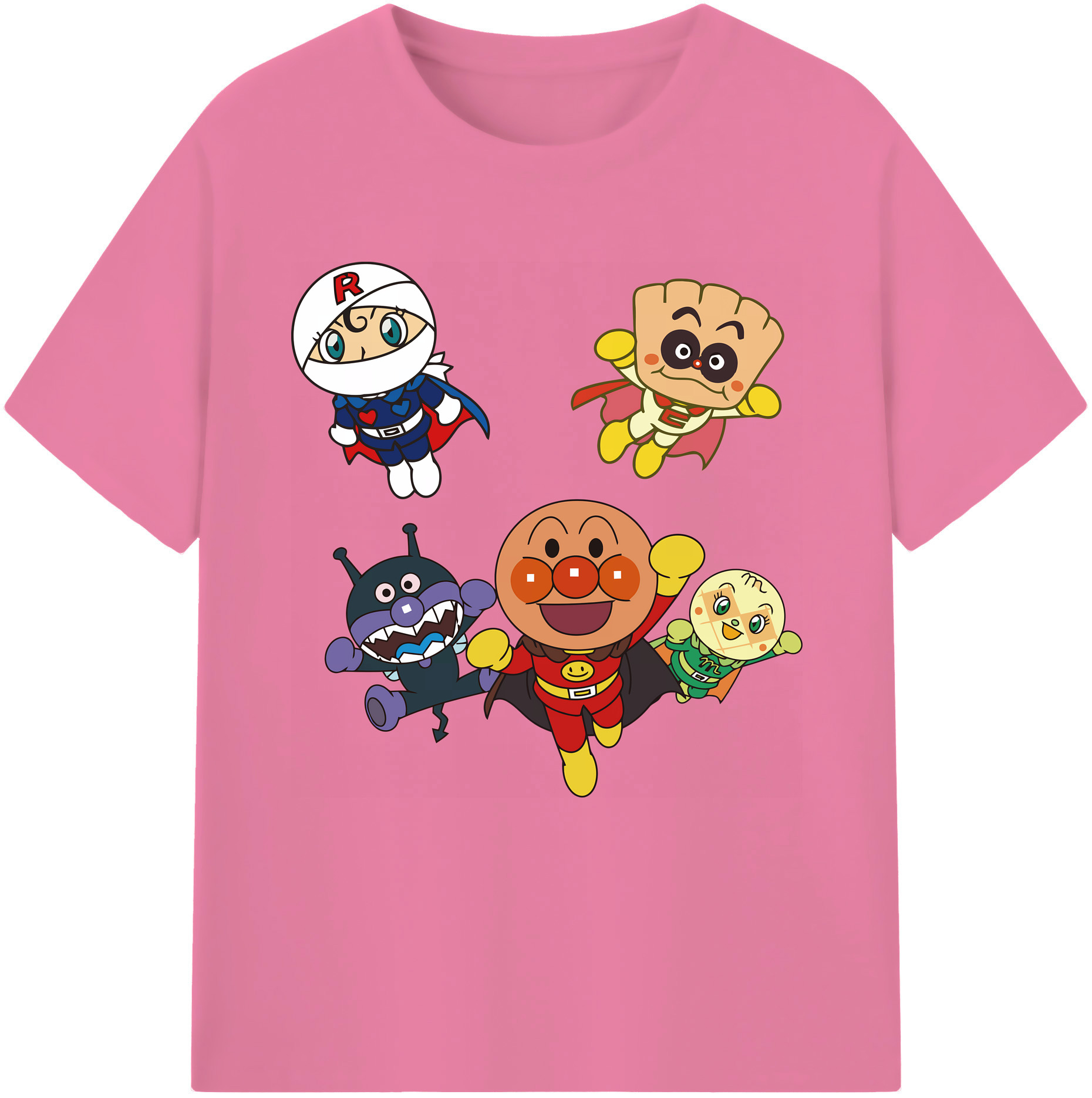（画像用） アンパンマン Anpanman 綿100％半袖Tシャツ（フロントプリント）
